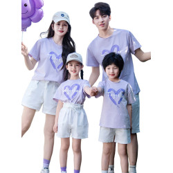 夏季時尚休閒裝親子裝團建班服出遊聚會多色套裝六一活動演出服裝