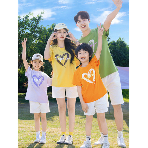 夏季時尚休閒裝親子裝團建班服出遊聚會多色套裝六一活動演出服裝