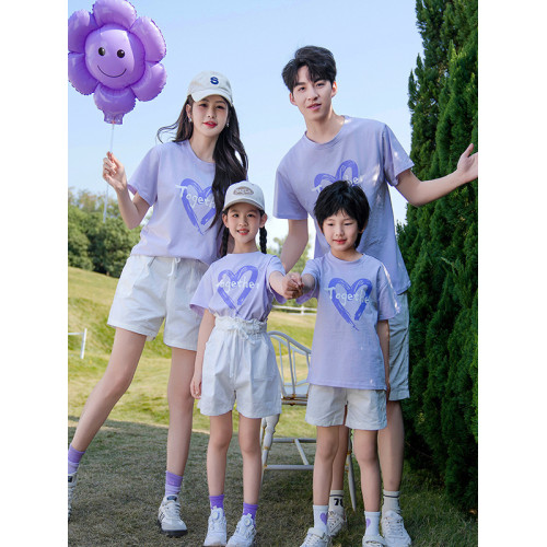 夏季時尚休閒裝親子裝團建班服出遊聚會多色套裝六一活動演出服裝