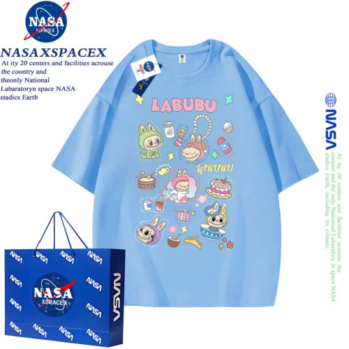 nasa聯名拉布布新款純棉圓領短袖t恤夏季上衣情侶款親子裝