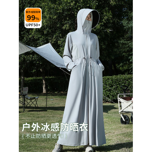 防曬衣超長款女2025夏全身防紫外線涼感防曬風衣到腳踝大碼防曬服