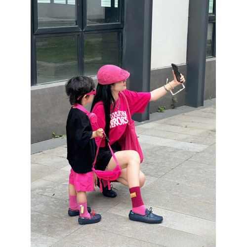 母子母女T恤親子裝一家三口四口夏高級感嬰兒親子服男童女寶套裝