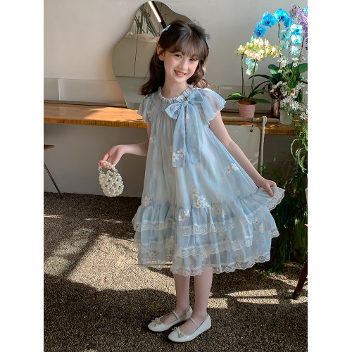 女童夏裝連衣裙2025新款超好看兒童夏季時髦公主裙女孩大童蛋糕裙