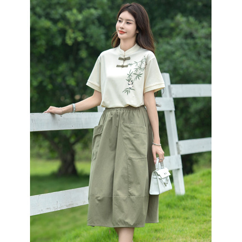 新中式親子裝一家三四口母子女夏裝父子短袖全家福親子服國潮漢服