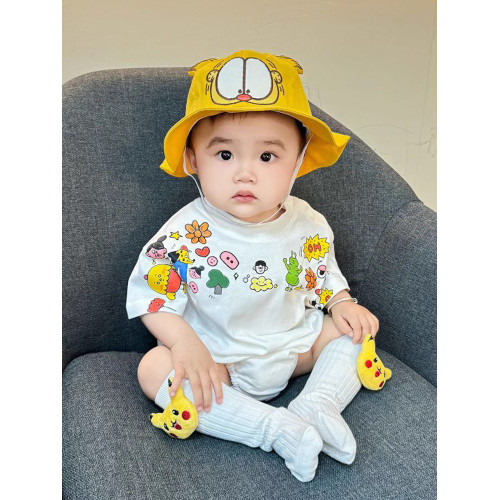 白色網紅親子裝夏裝短袖t恤小月齡一家三口四口卡通母子母女裝潮