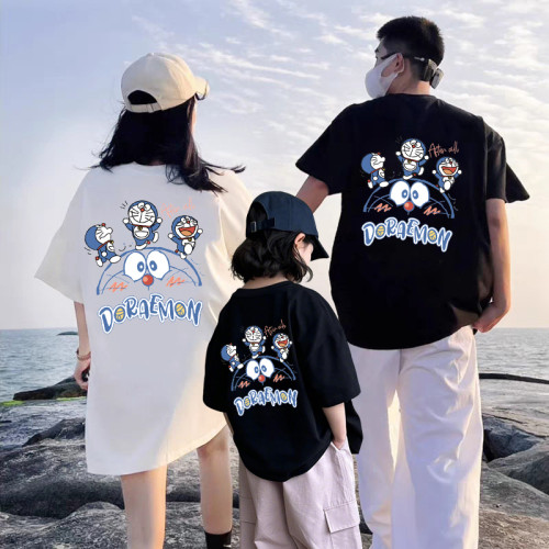 特別的親子裝T恤短袖純棉夏季2025新款超火一家三口母子半袖上衣t