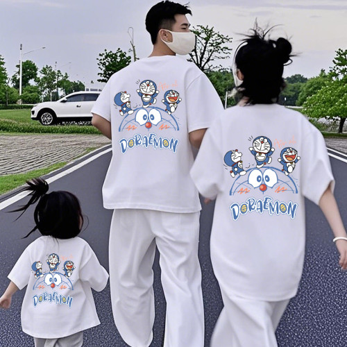 特別的親子裝T恤短袖純棉夏季2025新款超火一家三口母子半袖上衣t