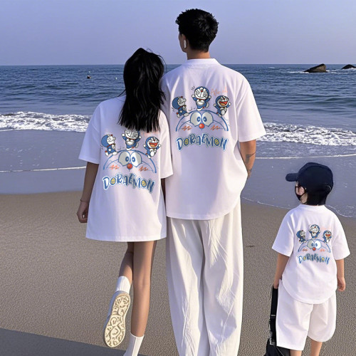 特別的親子裝T恤短袖純棉夏季2025新款超火一家三口母子半袖上衣t