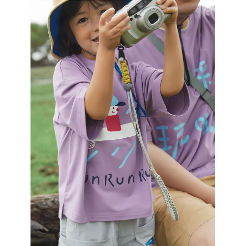純棉親子短袖母女裝夏2025新款潮t小月齡家庭裝一家三口親子裝t恤