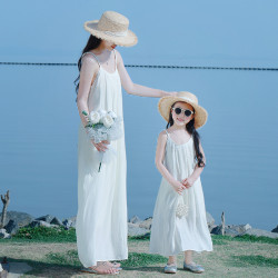 親子裝夏季海南三雲南亞海邊度假多巴胺母女裝寬松沙灘雪紡