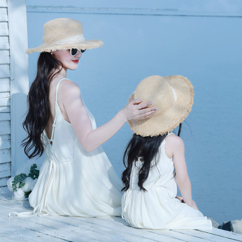親子裝夏季海南三雲南亞海邊度假多巴胺母女裝寬松沙灘雪紡