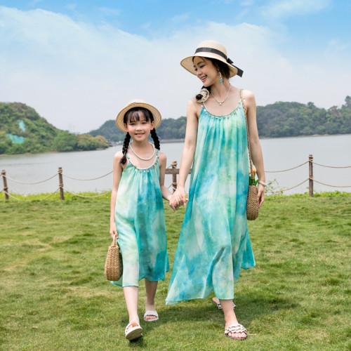 親子裝夏裝全家裝母女裝家庭海邊一家三口四口沙灘裝度假波西米亞