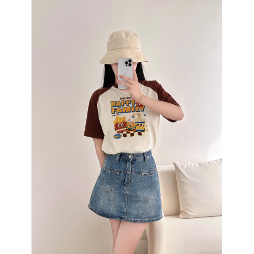 一家三口親子裝小月齡爬爬服母女母子時尚印花出遊炸街拍照全家福