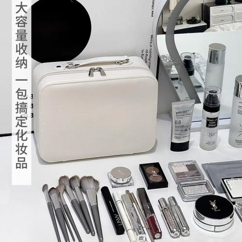 化妝包大容量帶鏡子多功能可攜式ins風跟妝化妝箱硬殼化妝收納盒