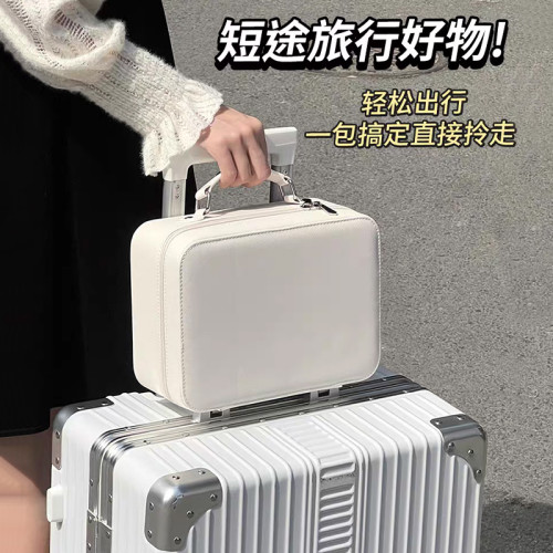 化妝包大容量帶鏡子多功能可攜式ins風跟妝化妝箱硬殼化妝收納盒