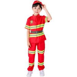 兒童消防員衣服套裝演出服服裝小孩職業體騐角色扮演親子裝消防員