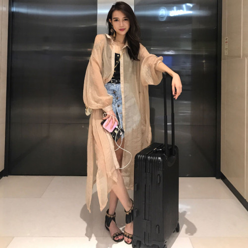 2025夏季新款防曬衫女很仙的中長款薄開衫超仙外搭洋氣防曬衣外套