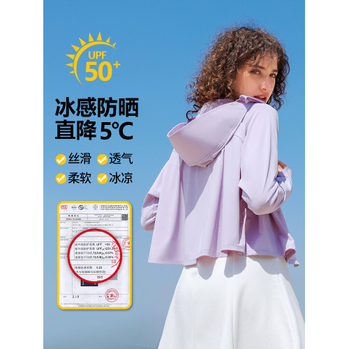 冰絲防曬衣女新款防紫外線大帽簷遮陽透氣披肩外套寬松短款防曬服