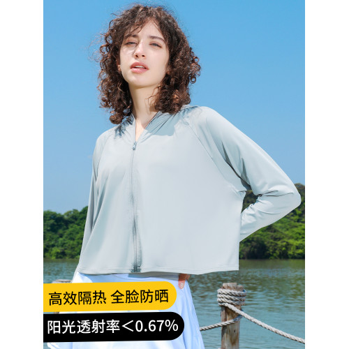 冰絲防曬衣女新款防紫外線大帽簷遮陽透氣披肩外套寬松短款防曬服