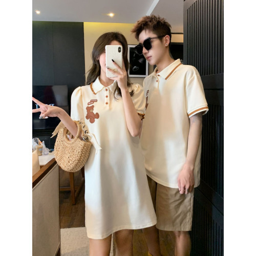 不一樣親子裝嬰兒百日宴爬服網紅一家三四口母女連衣裙短袖Polo衫