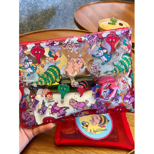 可愛噗噗pvc收納包兩件套小熊防水化妝包維尼透明洗漱包 可愛噗噗pvc收納包兩件套小熊防水化妝包維尼透明洗漱包