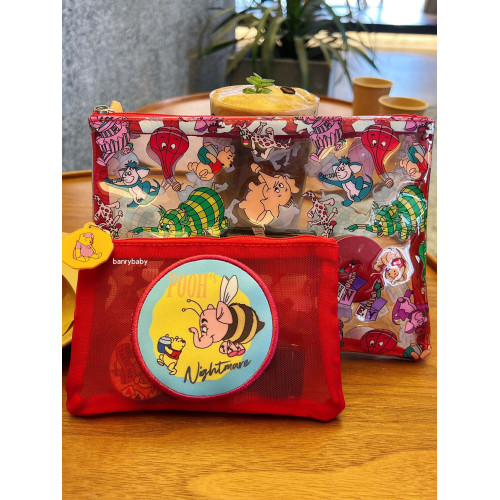 可愛噗噗pvc收納包兩件套小熊防水化妝包維尼透明洗漱包 可愛噗噗pvc收納包兩件套小熊防水化妝包維尼透明洗漱包