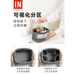 bagINBAG化妝包女便捷式大容量2025新款高級旅行立式化妝品收納包