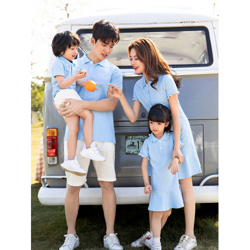 親子裝一家三口母女裝洋氣連衣裙母子四口家庭夏季2025新款潮網紅