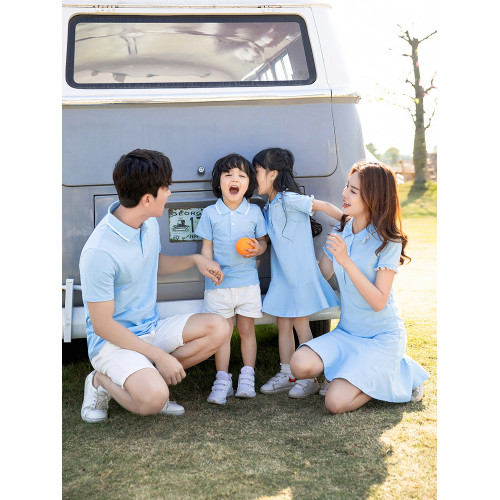 親子裝一家三口母女裝洋氣連衣裙母子四口家庭夏季2025新款潮網紅