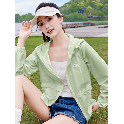 休閒防曬衣女款2025夏季新款連帽防曬衫透氣戶外防曬服涼感薄外套