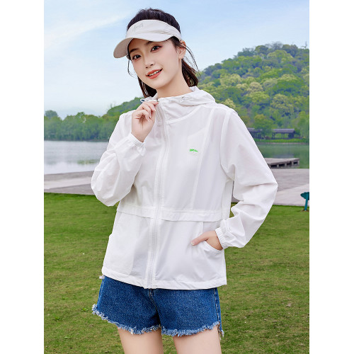 休閒防曬衣女款2025夏季新款連帽防曬衫透氣戶外防曬服涼感薄外套
