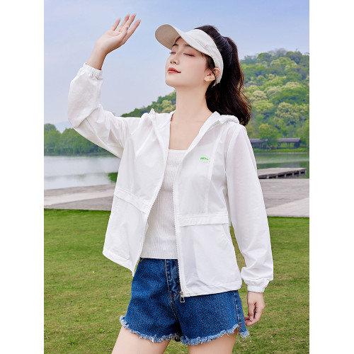 休閒防曬衣女款2025夏季新款連帽防曬衫透氣戶外防曬服涼感薄外套