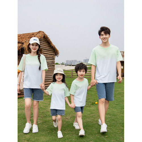 親子裝一家三口夏裝四口2025新款夏天母女t恤短袖套裝家庭裝夏季