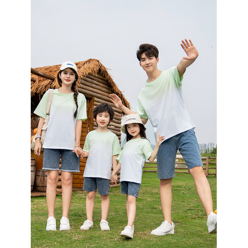 親子裝一家三口夏裝四口2025新款夏天母女t恤短袖套裝家庭裝夏季