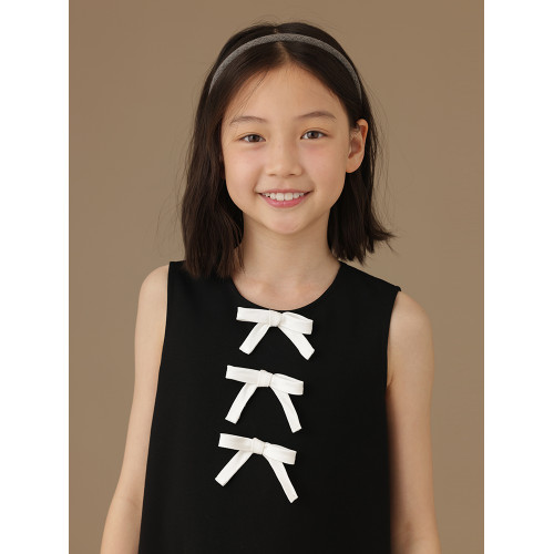 哈齒童裝兒童夏裝黑色背心裙女孩連衣裙女童禮服裙演出正裝高級感