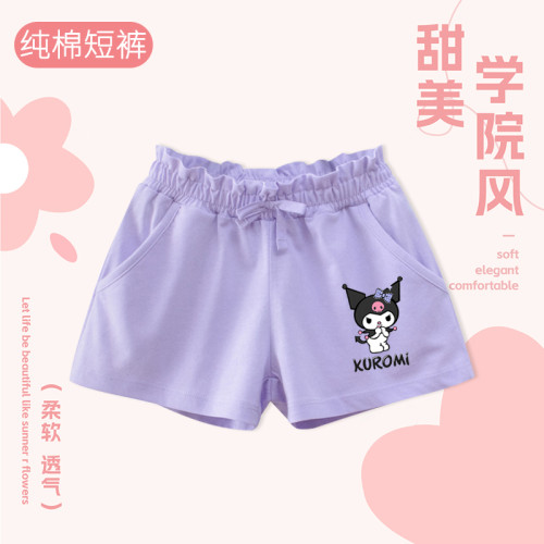 女童短褲夏季薄款純棉中小童庫洛米褲子小女孩外穿熱褲洋氣運動褲
