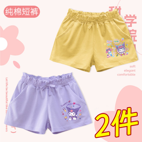 女童短褲夏季薄款純棉中小童庫洛米褲子小女孩外穿熱褲洋氣運動褲