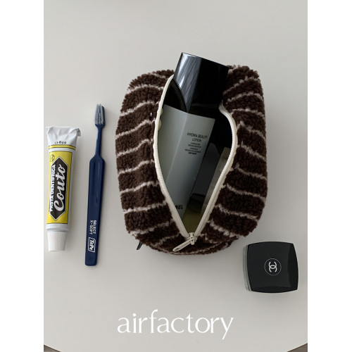 AirFactory 海鹽奶油/巧克力綿綿化妝可攜式旅行可愛收納包 包袋