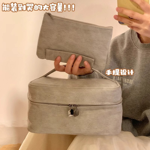化妝包可攜式女2024新款高級分區大容量化妝品收納包出差旅行洗漱包