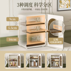 2024新款化妝品收納盒高級開門式可防塵化妝輕奢護膚品收納不透明