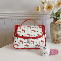 Hellokitty輕奢高級手提化妝包可愛卡通洗漱旅行可攜式護膚品收納箱