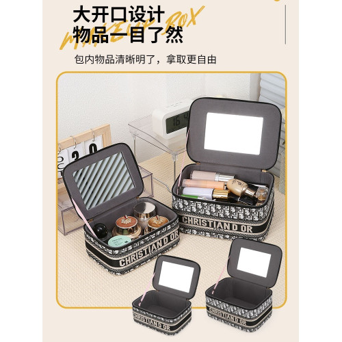 日本GP字母化妝包帶鏡子輕便外出女大容量2025新款化妝品收納盒箱