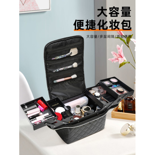 女化妝包大容量分區2025新款韓版手提跟妝師美容可攜式紋綉工具箱