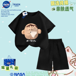NASA聯名阿呆抽紙純棉T恤男女童搞怪搞笑情侶裝隨身帶紙親子裝