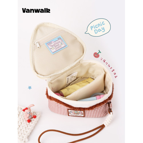 VANWALK happy band品牌櫻桃蛋糕化妝包女生可攜式化妝品相機收納包
