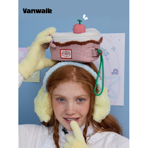 VANWALK happy band品牌櫻桃蛋糕化妝包女生可攜式化妝品相機收納包