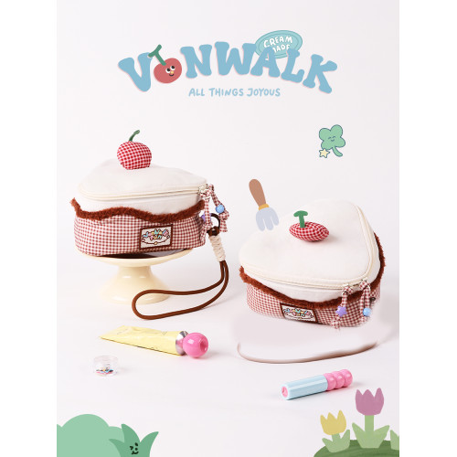 VANWALK happy band品牌櫻桃蛋糕化妝包女生可攜式化妝品相機收納包