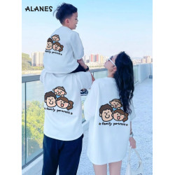 不一樣的親子裝2025超火夏季短袖T恤上衣打底衫母女一家三口網紅t