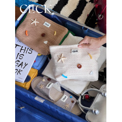 click海島度假旅行系列化妝包洗漱包收納袋海星海洋風可攜式女生