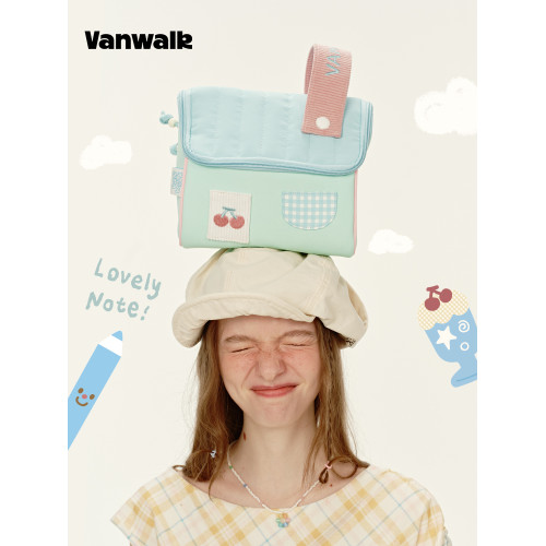 VANWALK手賬系列 原創櫻桃小房子洗漱包女生旅行可攜式收納包化妝包